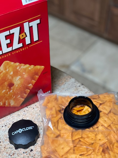 Cap and Close makes storing snacks easy